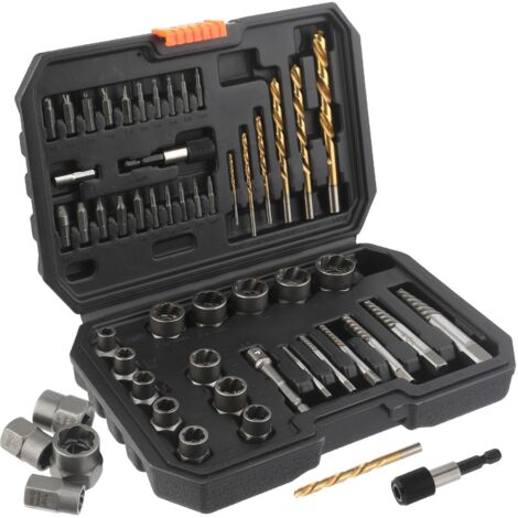 Applicable Lot de 48 tournevis hélicoïdaux pour gauchers, extracteurs d'écrous, extracteurs de vis, extracteur de rainure multi-pline pour vis usées, endommagées et cassées