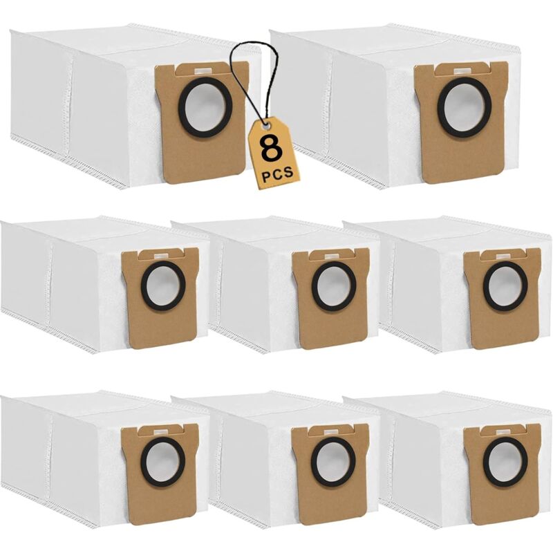 Applicable Lot de 8 Sac d'aspirateur Accessoires pour Dreame L10 Ultra/ L10s Ultra Robot Aspirateur, Pièces de Rechange Compatibles avec Xiaomi X10+