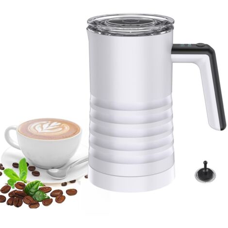 Applicable Mousseur à Lait éLectrique, 11,8 Oz/350 Ml, Machine à Mousse Chaude Et Froide Automatique, Mousseur à Lait Et Cuiseur Vapeur, Pour Latte, Cappuccino, Macchiato, Chocolat Chaud,White