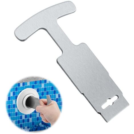 Applicable Outil de retrait de bouchon de piscine, outil de retrait de siège oculaire de piscine en métal amélioré avec poignée pour buses , raccords d'entrée de piscine hors sol et creusée