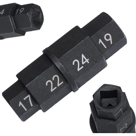 Applicable Outil d'essieu Hexagonal pour Roue d'essieu Avant de Moto, 3/8 Pouces 17mm 19mm 22mm 24mm Allen Spindle Socket Driver