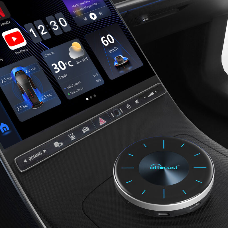 Applicable P3 AI Box Carplay Android Auto sans Fil Adaptateur, OttoAibox PICASOU3 8+128GB Wireless Aibox pour Voiture Netflix Youtube Google Play
