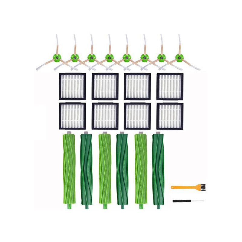 Applicable Pièces de Rechange pour iRobot i7 i7+ i3 i3+ i4 i4+ i6 i6+ i8 i8+ j7 E5 E6 E7, Accessoires pour Roomba 3 Paire de Brosses Principale,