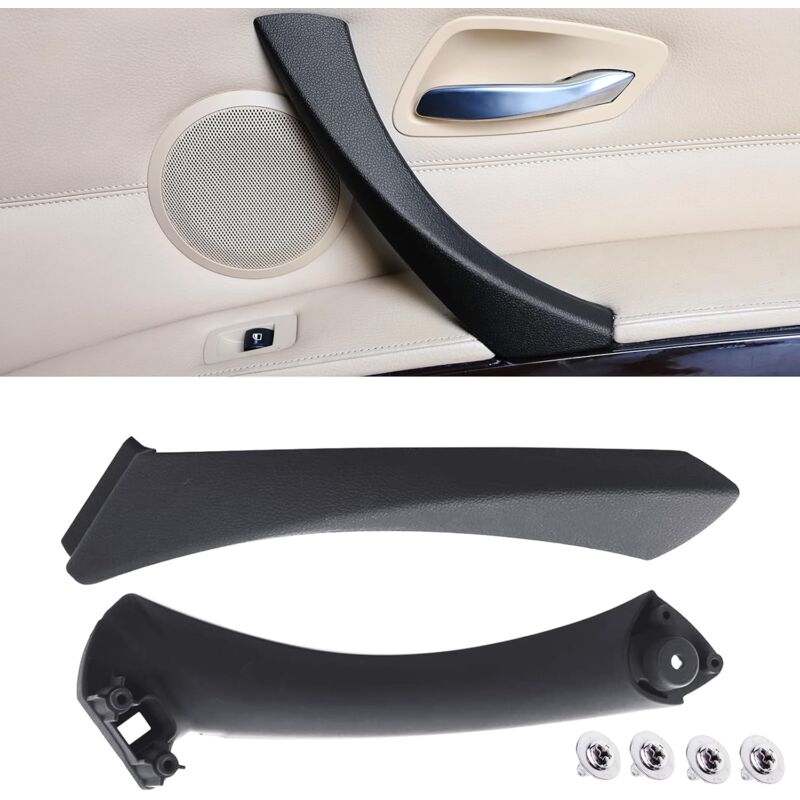 Applicable Poignées de Porte Droites Noires et Couvercle de Poignée de Porte Extérieure pour BMW E90 E91 (2005-2011), Kit de Remplacement de Poignée