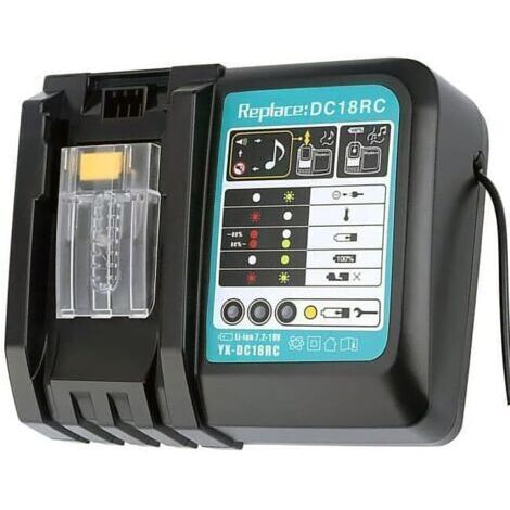 Applicable Remplacement pour Makita BL1860 BL1850 BL1840 BL1830 BL1440 BL1430 BL1415 BL1815 Chargeur de Batterie Lithium-ION 18V [Classe énergétique A+++]