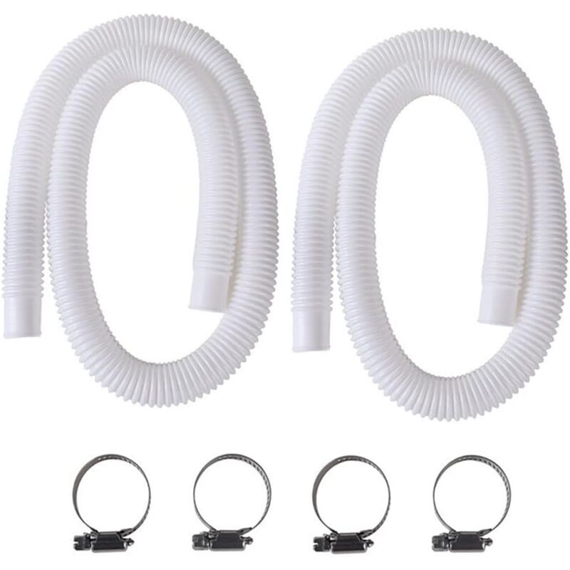 Applicable Tuyau Piscine 32mm, 2Pcs Tuyau pour Piscine Hors Sol, 150cm/59in Tuyau de Rechange pour Piscine, Tuyau pour Pompe de Piscine pour Intex