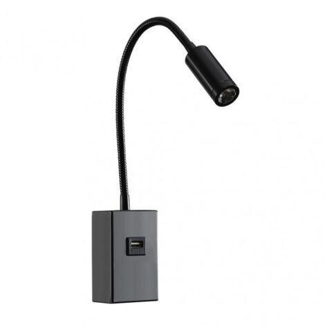 Applicare 3w 4000k Capote Black Usb e interrompere. 43x6x4 cm 285lm articolabile e orientabile