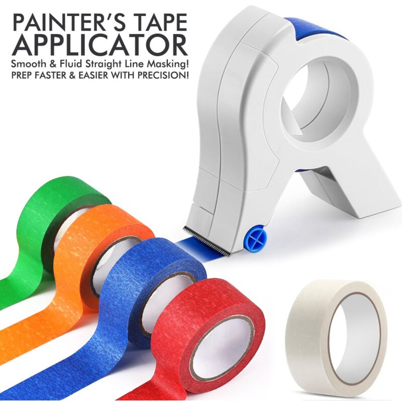 Crea - Applicateur de ruban blanc pour réparer et embellir les fissures du carrelage, ruban et outil de coupe de ruban, ensemble d'embellissement de