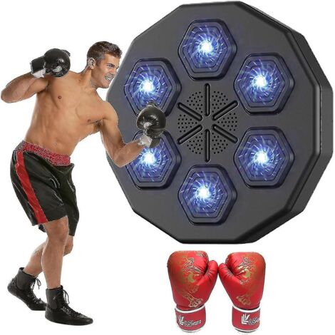 Application intelligente d'entraînement de boxe avec musique, cible murale et gants de boxe. 100% neuf.