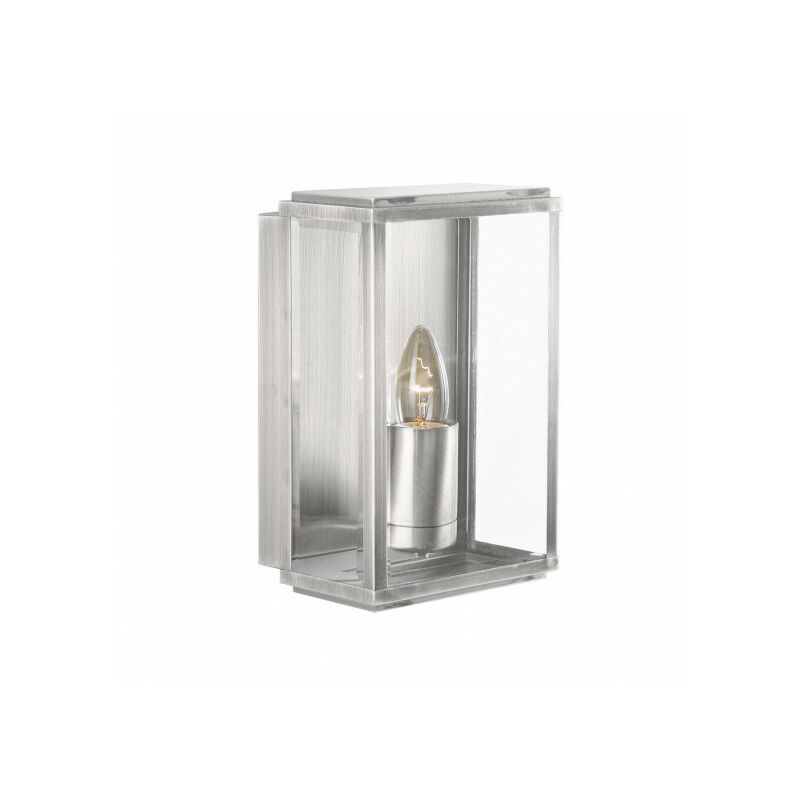 Applique 1 ampoule Outdoor & Porch, en argent satiné et verre