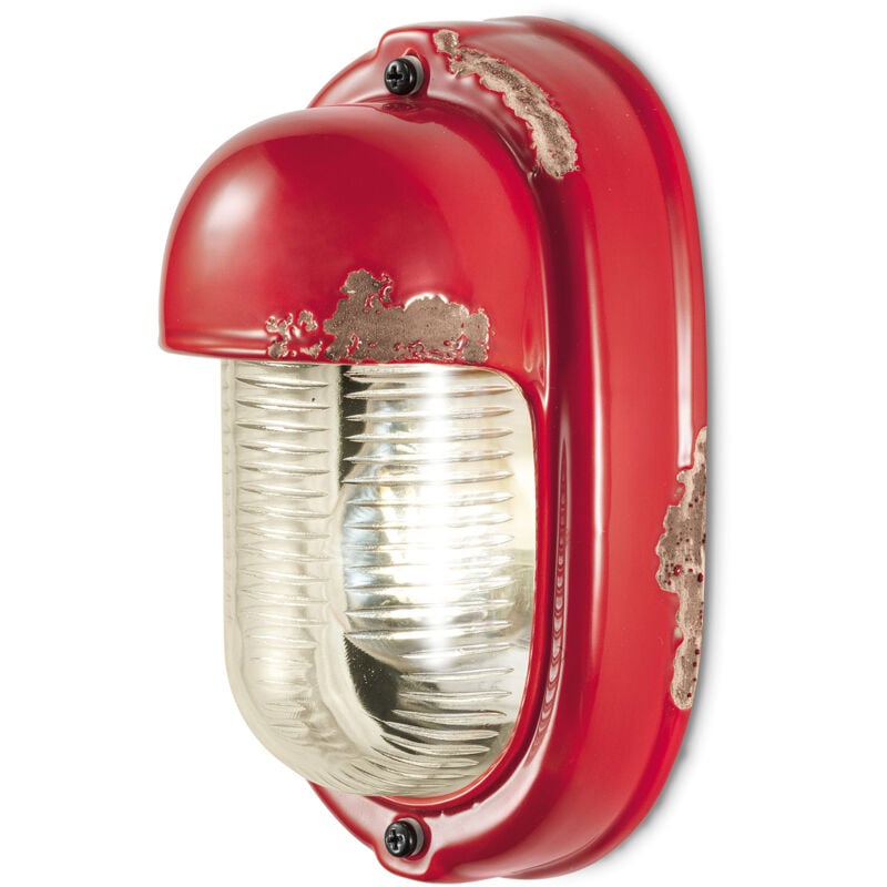 Applique 1 Luce in Ceramica Finitura Vintage Rosso...