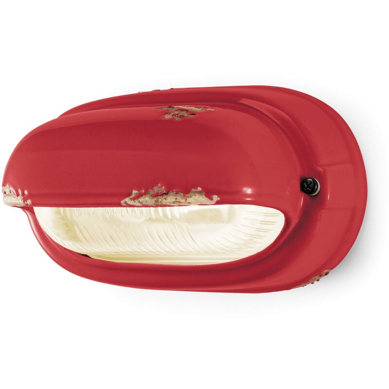Applique 1 Luce in Ceramica Finitura Vintage Rosso...