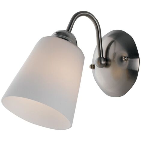 "Applique 1162 in metallo nichel con diffusore in vetro"