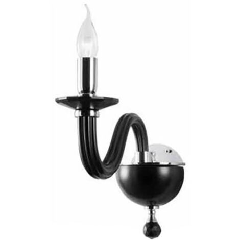 Applique 12 cm RAVEL 1 luce in vetro lavorato a mano Nero