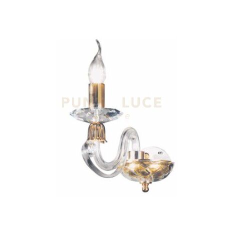 APPLIQUE 1306 1 LUCE BIANCO E CROMO ATTACCO E14 H.20CM