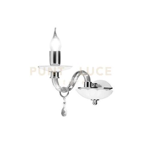 APPLIQUE 1306 1 LUCE FUME' E CROMO ATTACCO E14 H.20CM