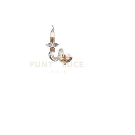 APPLIQUE 1306 1 LUCE TRASPARENTE E ORO ATTACCO E14 H.20CM