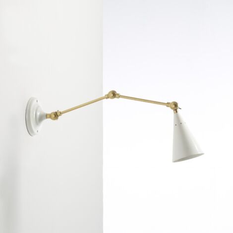 Applique 14x59x26 Métal Blanc/Bronze