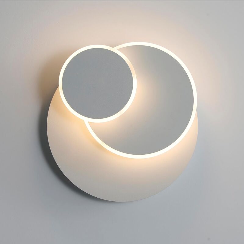 Applique Murale led, Lampe Murale Moderne Interieur 15W, Créatif Eclipse 3 en 1 350° Rotatif Applique Murale, 3000K Lumière Blanche Chaude, Eclairage