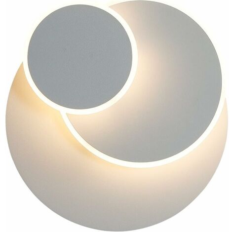 Applique 15W LED, Créatif eclipse 3 en 1 Protection Solide Applique Murale Interieur Lampe Moderne Simple Salon Allée Balcon Lampe Led Chrome Chambre Tête de Lit [Classe énergétique E]