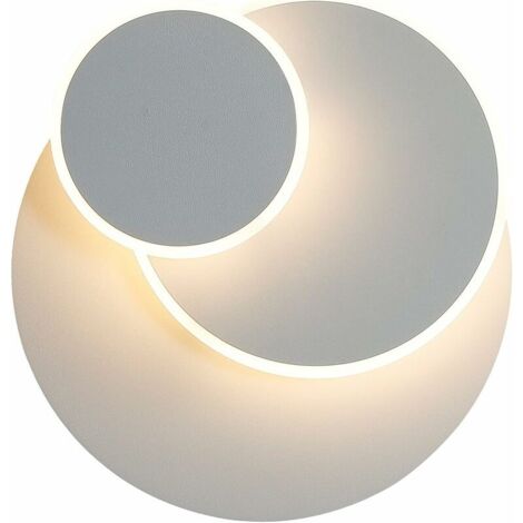 Applique 15W LED, Créatif eclipse 3 en 1 Protection Solide Applique Murale Interieur Lampe Moderne Simple Salon Allée Balcon Lampe Led Chrome Chambre Tête de Lit [Classe énergétique E]