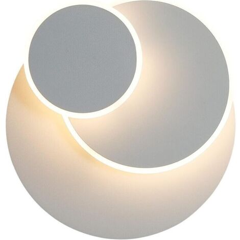 Applique 15W LED, Créatif eclipse 3 en 1 Protection Solide Applique Murale Interieur Lampe Moderne Simple Salon Allée Balcon Lampe Led Chrome Chambre Tête de Lit [Classe énergétique E]