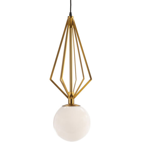 APPLIQUE 15x27x42 Weißes Glas / Gold -Metallbeleuchtung / Federung für alle Stile, um dem Haus einen Hauch zu verleihen