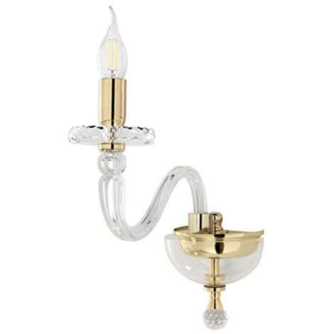 Applique 16 cm BACH senza paralume in vetro trasparente 1 Luce Oro