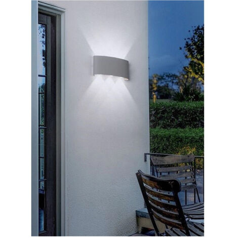 Applique 16w Up&down Lampada Muro Grigio Esterno Ip65 Luce 4000k 3000k 6500k Es68