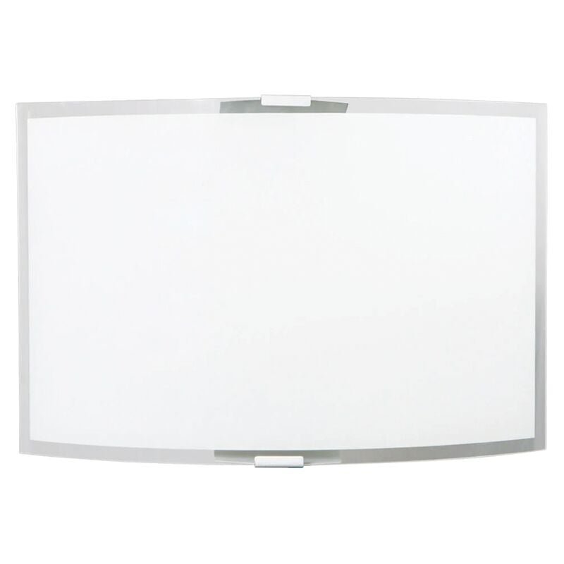 Applique 1xE27 Argent Cadre Verre Plaque Blanc-Transparent E-energy Elisa