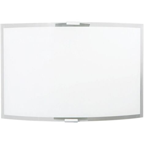 Applique 1xE27 Argent Cadre Verre Plaque Blanc-Transparent E-Energy Elisa
