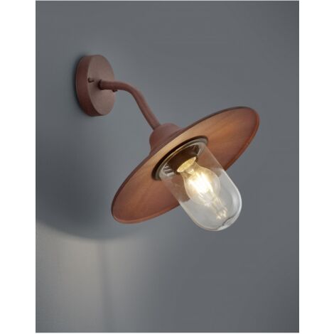 Applique 1xE27 Brenta Ruggine Diffusore Vetro IP44 Trio Lighting