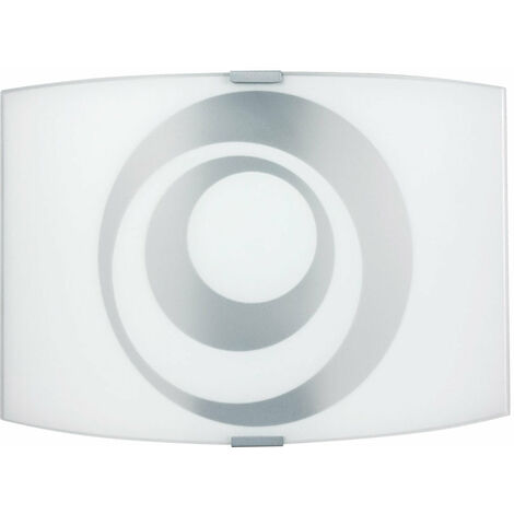 Applique 1xE27 Finali Cromo Vetro Lastra Bianco Decorato Bianco E-Energy Galatea