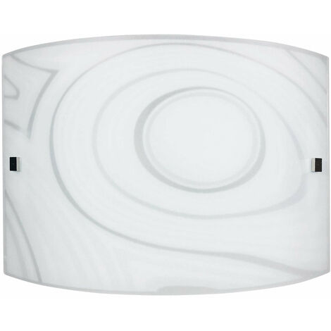 Applique 1xE27 Finali Cromo Vetro Lastra Bianco Decorato Fantasi E-Energy Martina