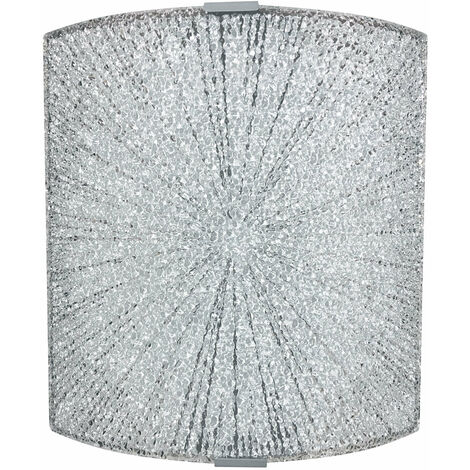 Applique 1xE27 Finali Cromo Vetro Lastra Diamantino Decoro Tagli E-Energy Mina