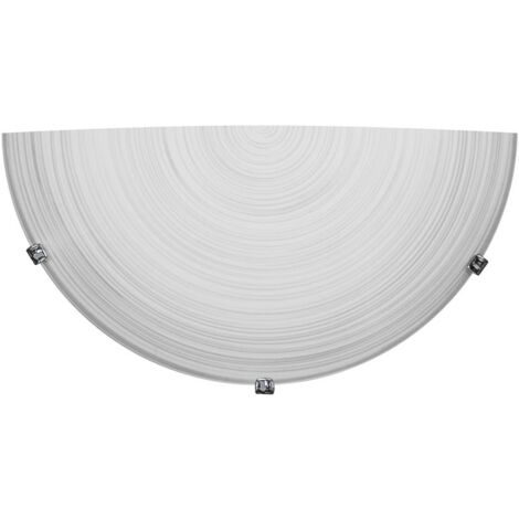 Applique 1xE27 Ganci Cromo Vetro Lastra Bianco Decorato Spirale E-Energy Gisella