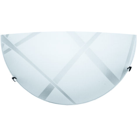 Applique 1xE27 Ganci Cromo Vetro Lastra Bianco E-Energy Dario