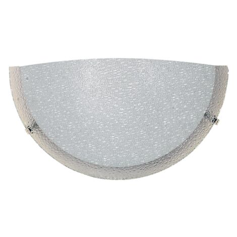 Applique 1xE27 Ganci Cromo Vetro Lastra Bianco E-Energy Gaia