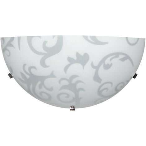 Applique 1xE27 Ganci Cromo Vetro Lastra Bianco E-Energy Melissa