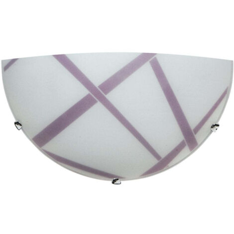 Applique 1xE27 Ganci Cromo Vetro Lastra Bianco-Violaola E-Energy Dario