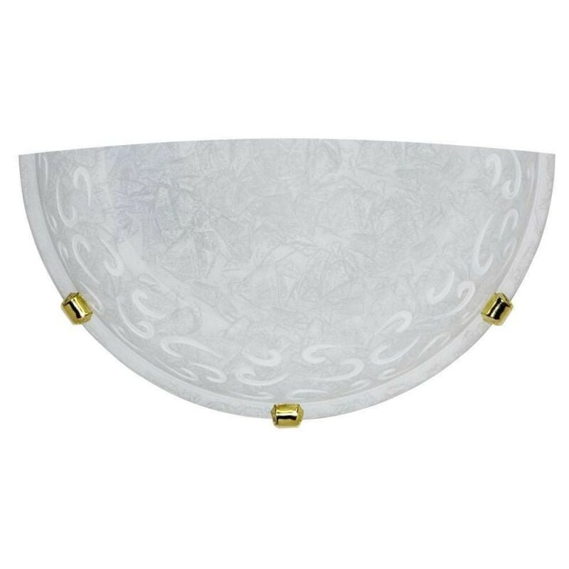 Applique in vetro screpolato bianco con ganci in