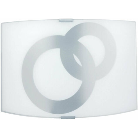 Applique 1xE27 Montatura Argento Vetro Lastra Bianco Cerchi E-Energy Stefania