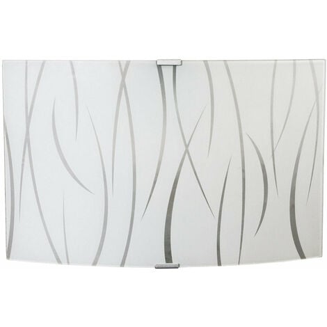 Applique 1xE27 Montatura Argento Vetro Lastra Bianco E-Energy Simone