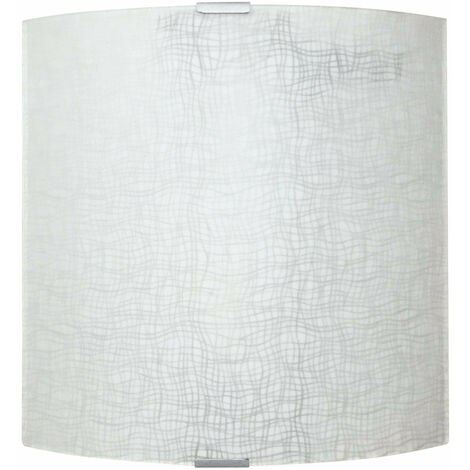 Applique 1xE27 Montatura Argento Vetro Lastra Serigrafato Bianco E-Energy Rebecca