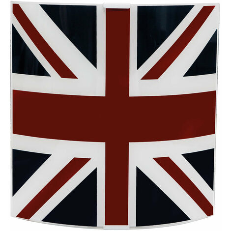 Applique 1xE27 Montatura Argento Vetro Lastra Unionjack E-Energy Elia