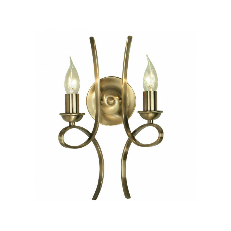Applique 2 ampoules Penn, laiton brossé