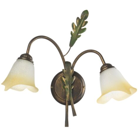 Applique 2 luci dkl italia quercia 2x6w bronzo - dkl4470/ap2