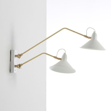 Applique 66x19x40 Métal Blanc/Bronze