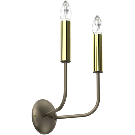 Applique a candela Akasya doppia oro 2xE14 15W Luminex