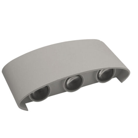 Applique a doppia emissione di luce 6 led 16 watt up & down lampada da muro grigio per esterno casa terrazzo giardino IP65